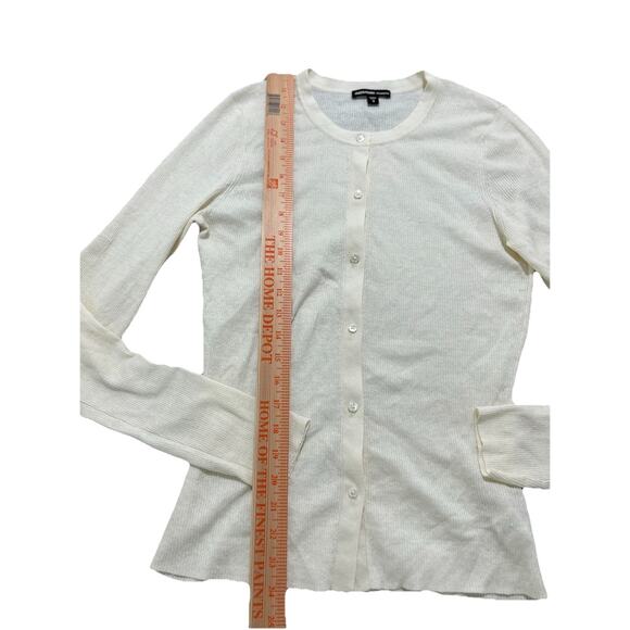 JAMES PERSE - STRETCH LINEN RIBBED CARDIGAN - Size 3/L - Picture 3 of 8